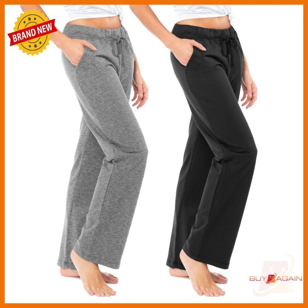 French Terry Cotton Drawstring Pants | Mid Weight Casual Lounge Bottoms